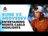 ENTERTAINING Holger Rune vs Daniil Medvedev Highlights | Monte Carlo 2023