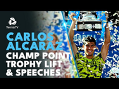 Carlos Alcaraz Championship Point, Trophy Lift & Speeches vs Stefanos Tsitsipas | Barcelona 2023