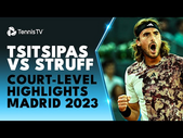 Stefanos Tsitsipas vs Jan-Lennard Struff Court-Level Highlights | Madrid 2023