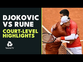 Novak Djokovic vs Holger Rune: Court-Level Highlights | Rome 2023