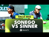 Lorenzo Sonego vs Jannik Sinner ENTERTAINING Match! | Halle 2023 Highlights