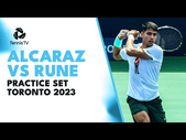 Carlos Alcaraz vs Holger Rune ENTERTAINING Court-Level Practice Set | Toronto 2023