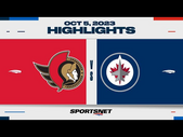 NHL Pre-Season Highlights | Senators vs. Jets - October 5, 2023