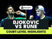 Novak Djokovic vs Holger Rune Thriller: Court-Level Highlights | Nitto ATP Finals 2023