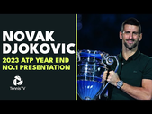 Novak Djokovic Receives 2023 Year-End No. 1 Trophy  | Nitto ATP Finals