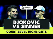 Novak Djokovic vs Jannik Sinner: Court-Level Highlights | Nitto ATP Finals 2023