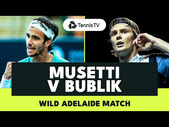 ENTERTAINING Lorenzo Musetti vs Alexander Bublik Match  | Adelaide 2024 Highlights