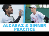 Carlos Alcaraz & Jannik Sinner Practice Ahead of 2024 Indian Wells Semi-Final Showdown!