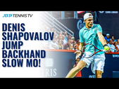AMAZING Denis Shapovalov Jump Backhand Slow Mo! #Shorts