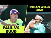 ENTERTAINING Tommy Paul vs Casper Ruud | Indian Wells 2024 Highlights
