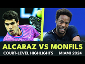 Carlos Alcaraz vs Gael Monfils Pure Entertainment! | Court-Level Highlights