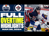 Edmonton Oilers at Winnipeg Jets | FULL Overtime Highlights - March 26, 2024