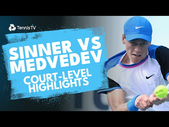 Jannik Sinner vs Daniil Medvedev Court-Level Highlights | Miami 2024