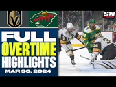 Vegas Golden Knights at Minnesota Wild | FULL Overtime Highlights - March 30, 2024