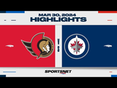 NHL Highlights | Senators vs. Jets - March 30, 2024