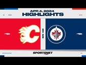 NHL Highlights | Flames vs. Jets - April 4, 2024