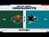 NHL Highlights | Wild vs. Sharks - April 13, 2024