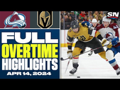 Colorado Avalanche at Vegas Golden Knights | FULL Overtime Highlights - April 14, 2024