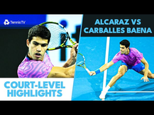 Carlos Alcaraz vs Roberto Carballes Baena Court-Level Highlights | Miami 2024