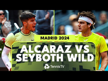 Carlos Alcaraz vs Thiago Seyboth Wild Match Highlights | Madrid 2024